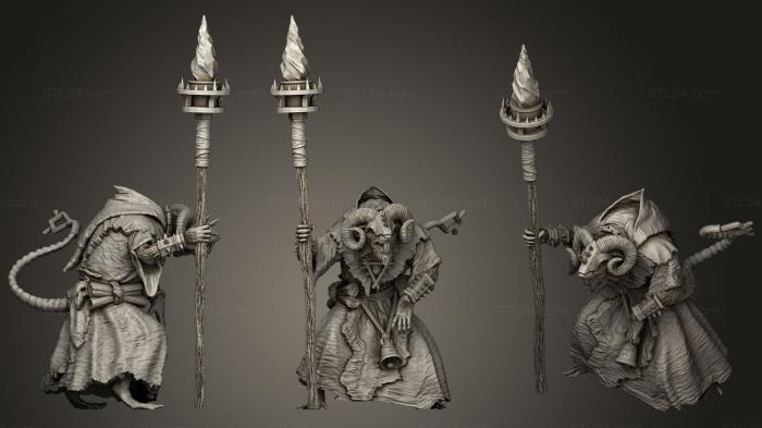 Figurines heroes, monsters and demons (Mors Wizard, STKM_1002) 3D models for cnc